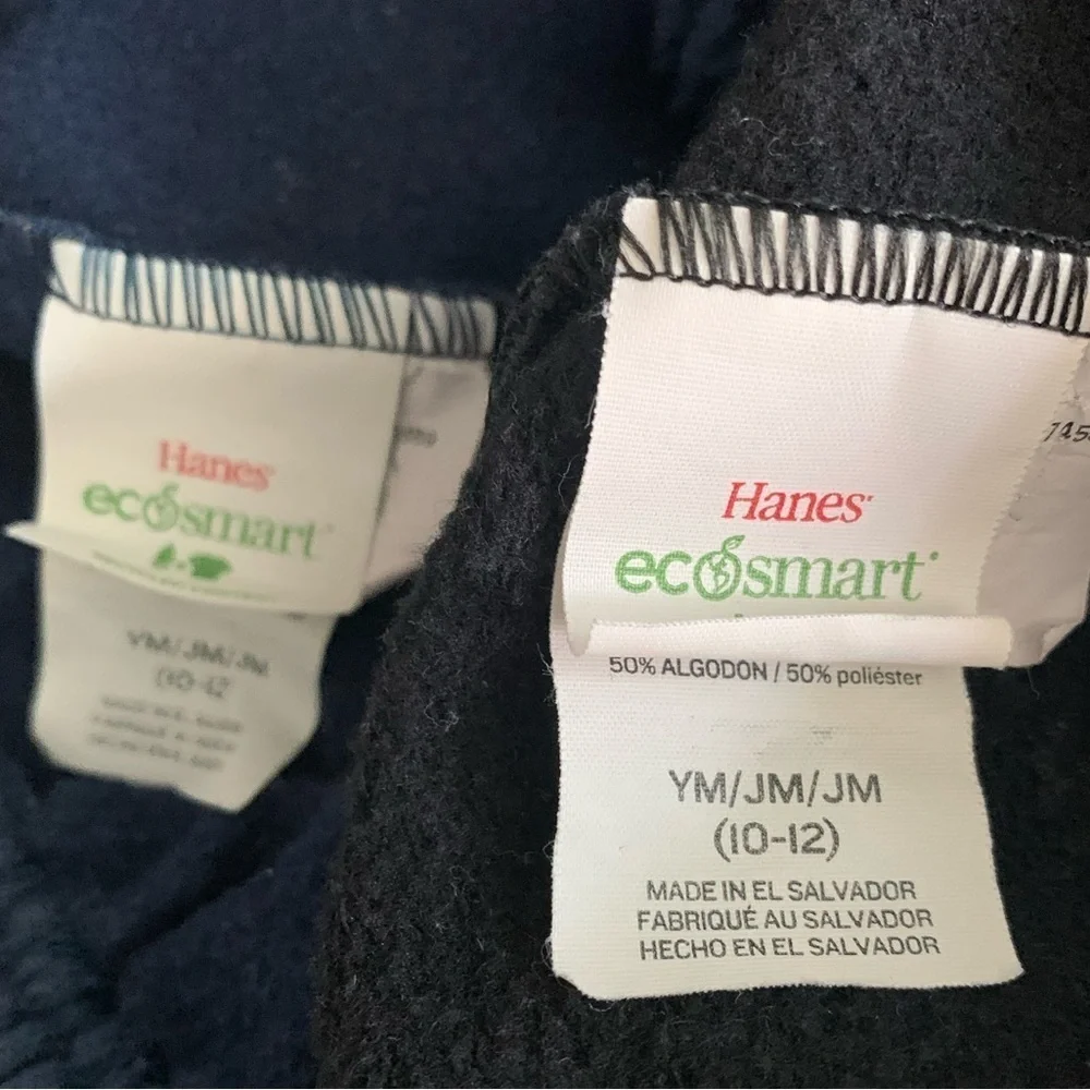 Hanes EcoSmart Black and Navy Blue Kids Fleece Joggers